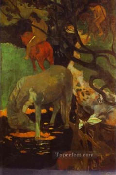 horse cats Painting - The White Horse Post Impressionism Primitivism Paul Gauguin